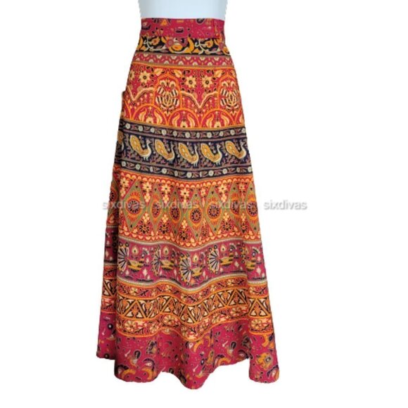 Maxi Wrapskirt  Cotton Skirt Long Skirt - ONE SIZE - NEW! - Picture 1 of 10